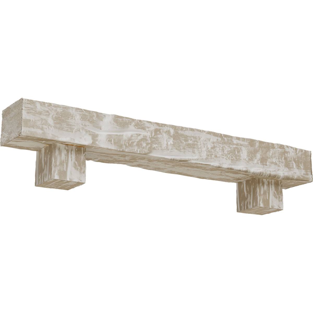 6x22H x 8x22D x 60x22W Riverwood Faux Wood Fireplace Mantel Kit w/ Alamo Corbels, White Washed AVJ0_X9MSR31