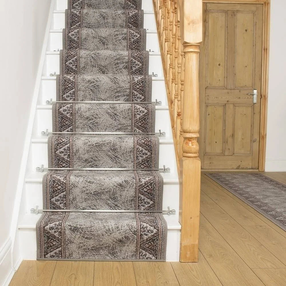 runrug USA Eiger Gray Stair Carpet Runner Length: 23 foot, WIDTHS: SMV1_B8ZEK11