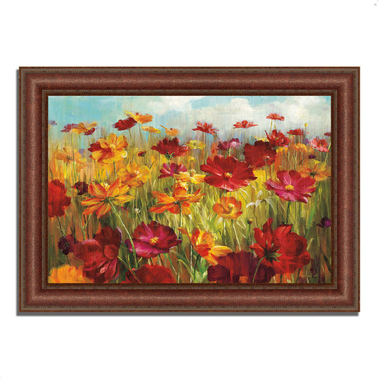 Cosmos in The Field by Danhui Nai, 52x22 x 37x22 Framed Painting Print, ATI3_L9LCA49