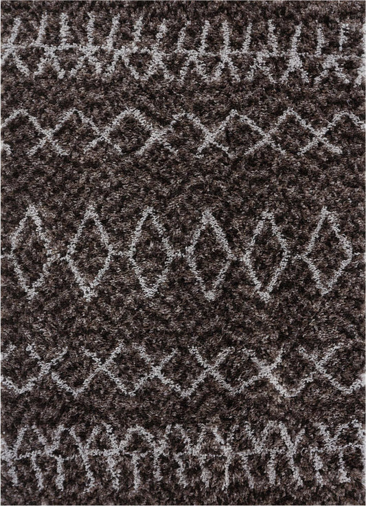 Well Woven Nomad Parley Modern Moroccan Trellis Dark Gray 7&10 inch x 9&10 inch Shag Area Rug KIS7_P2JAS78