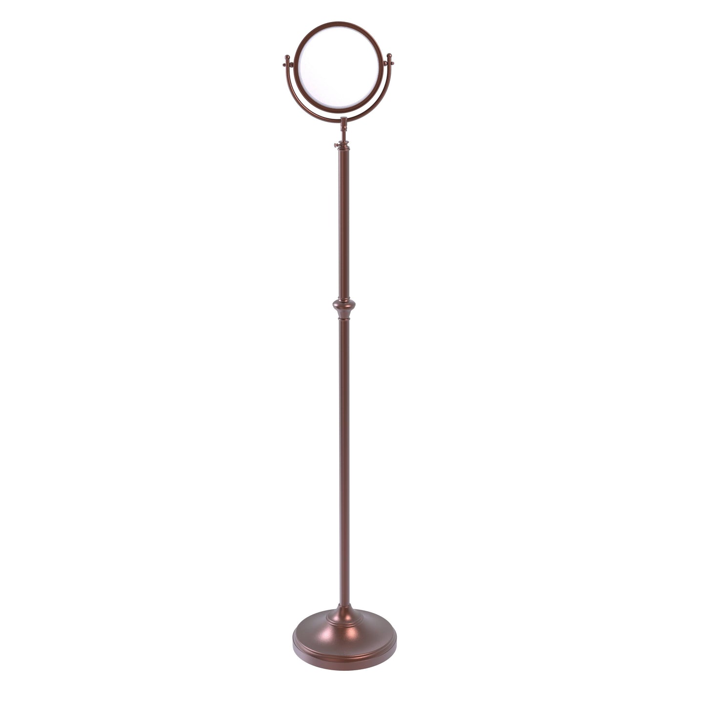 Allied Brass Adjustable Height Floor Standing Make-Up Mirror 8 inch Diameter 5X Magnification Antique Copper MKP3_D0ZBB87