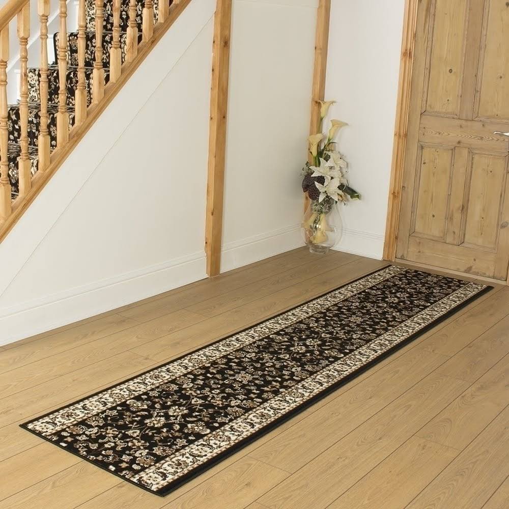 runrug USA Persian Black Hallway Carpet Rug Runner Length: 11 foot, WI AEM5_D5FOX96