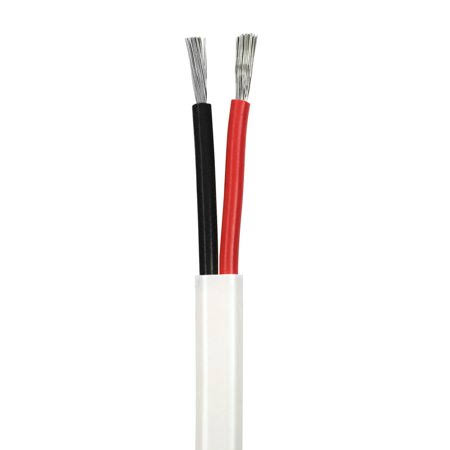 10/2 AWG Duplex Flat DC Marine Wire - Tinned Copper Boat Cable -50 Feet - White PVC Jacket, Red/Black Conductor - Made in The US YKL9_A2QAA86