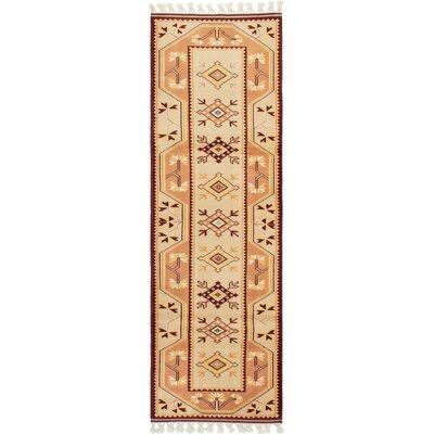 One-of-a-Kind Hales Hand-Knotted 1990s Ushak Ivory 2&7x22 x 8&4x22 Runner Wool Area Rug Isabelline NFD8_B8ZLI15