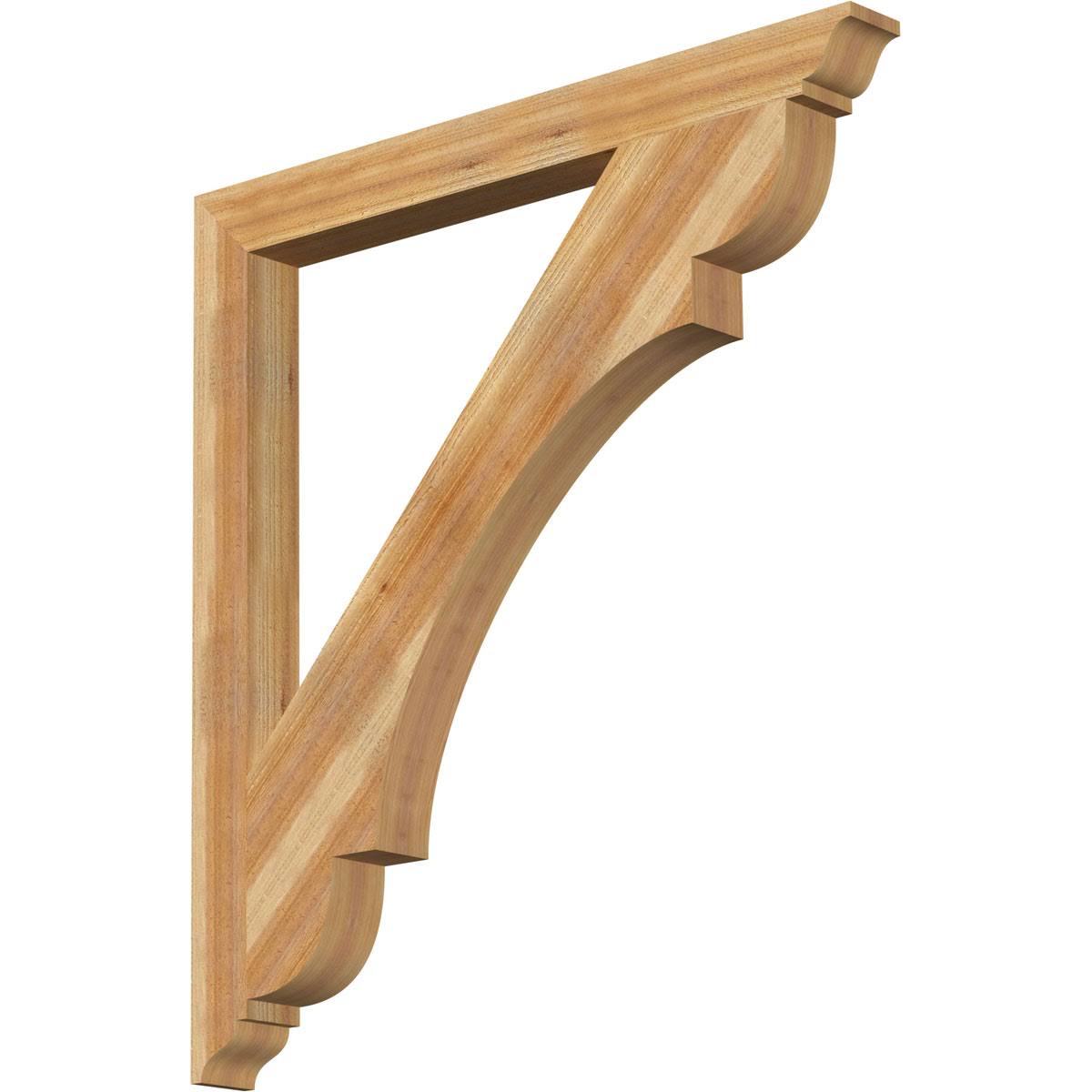 Ekena Millwork 4x22W x 44x22D x 48x22H Olympic Traditional Rough Sawn BRACKET, Western Red Cedar DEG8_H0SJU35