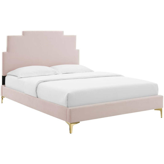 Lindsey Performance Velvet Twin Platform Bed MOD-6895-PNK MHT6_X7SEB79