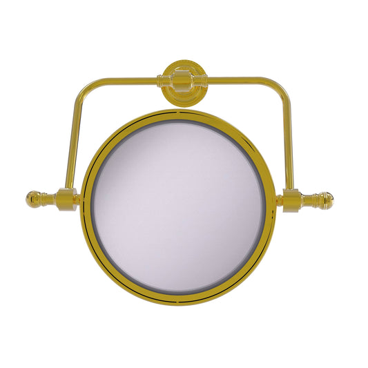 Allied Brass Retro Dot Collection Wall Mounted Swivel Make-Up Mirror 8 inch Diameter 5X Magnification Polished Brass VRZ0_M1IDQ15