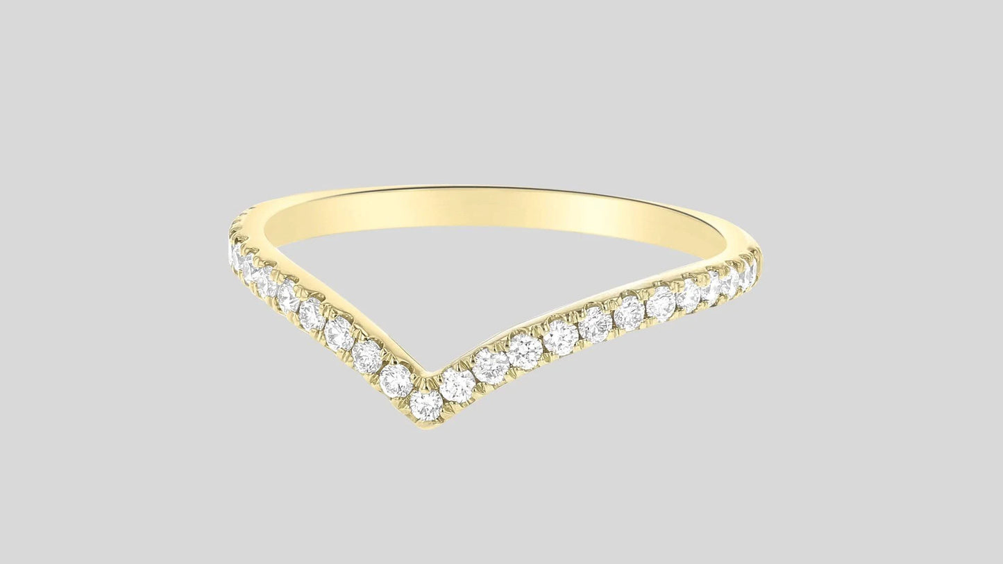 18K Gold Diamond Chevron Ring | Noémie Yellow Gold / 5 / Yellow Gold PWZ0_H3ILU75