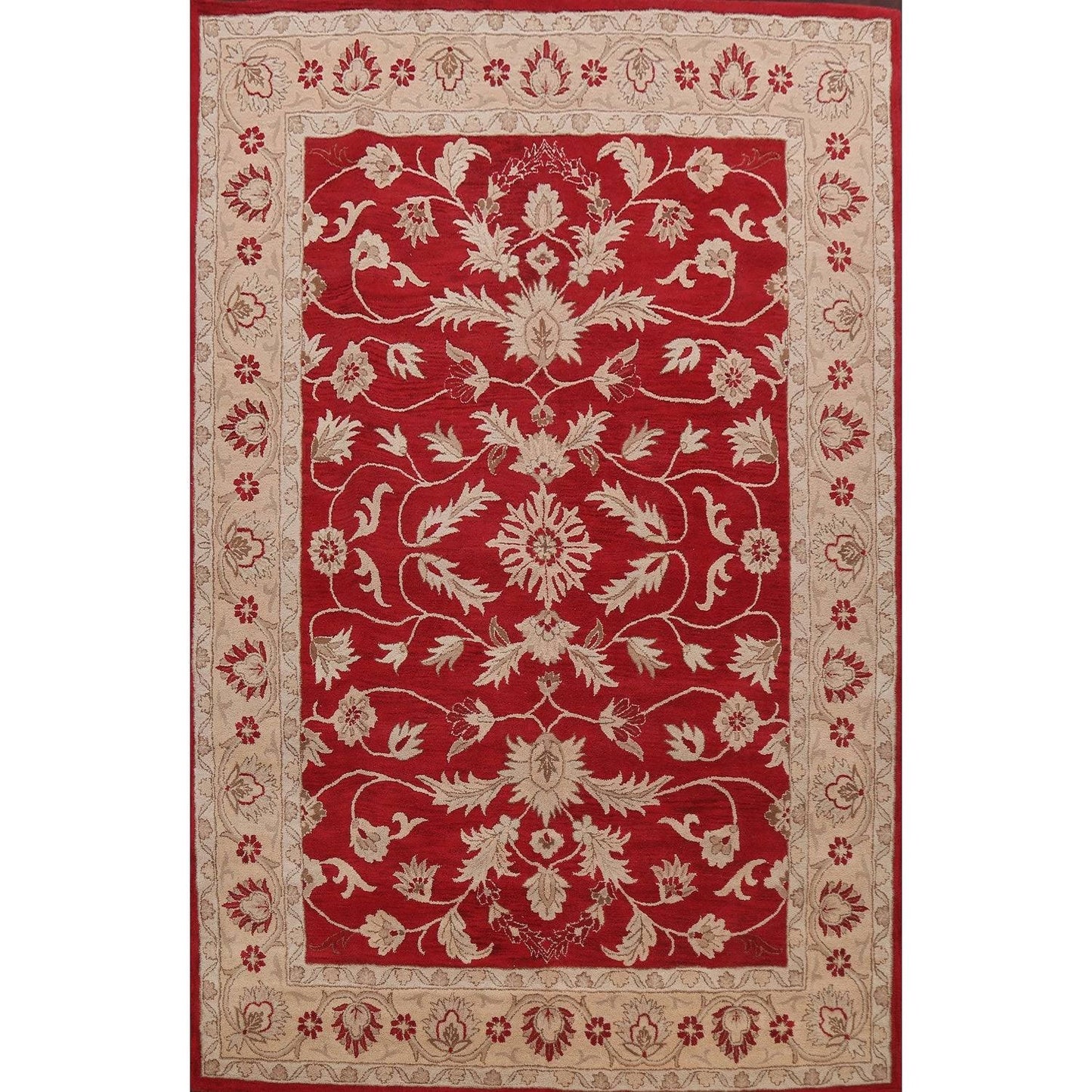 Red Traditional Floral Oriental Area Rug Wool Hand-Tufted Carpet - 10&0x22 x 13&0x22 YKU3_R9NAM42