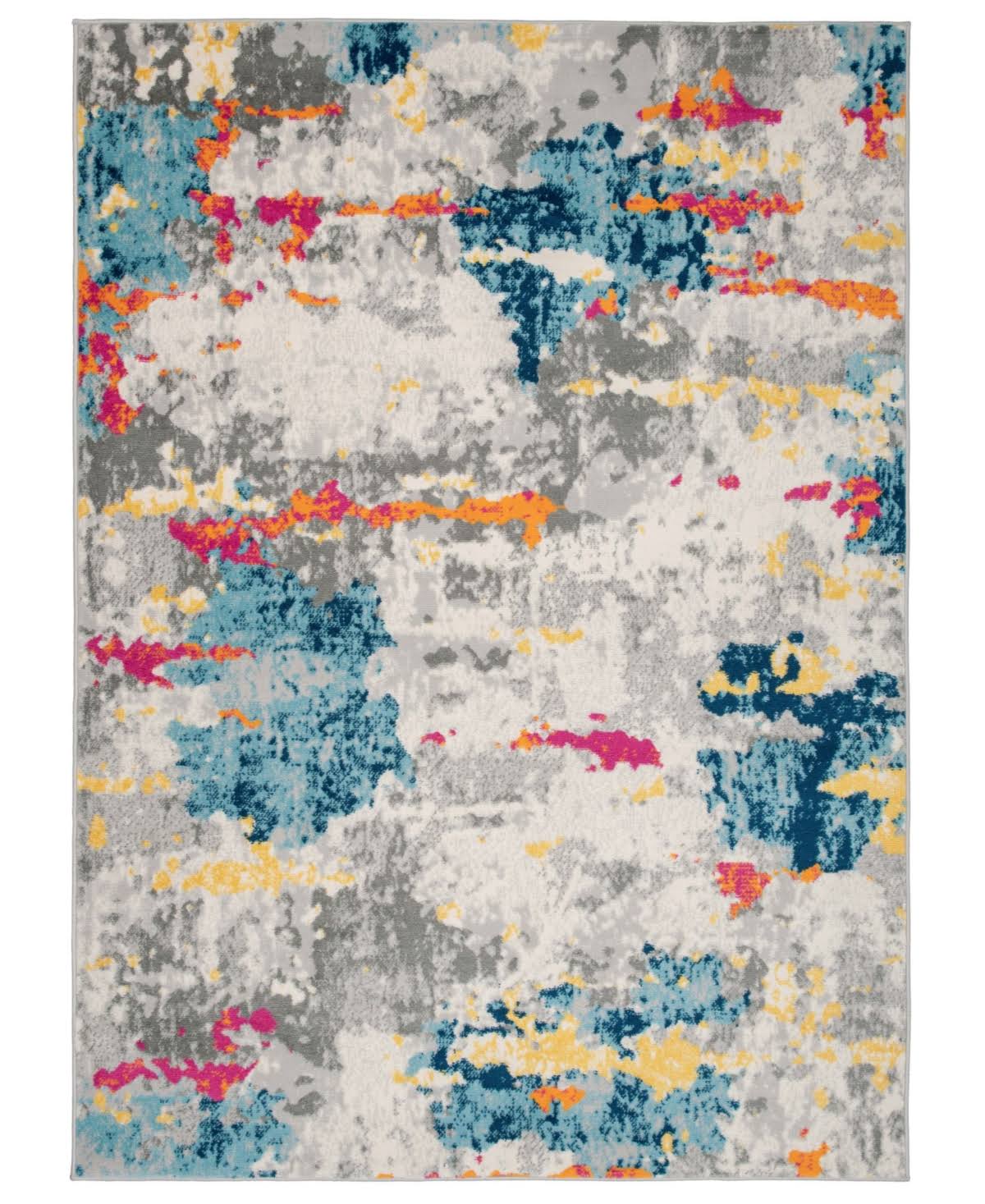 World Rug Gallery Transitional Distressed Modern Multi 5 ft. x 7 ft. Abstract Area Rug EXM4_M1LUG05