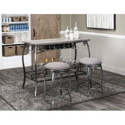 Wilber 3 Piece Pub Table Set Fleur De Lis Living DMJ5_W7ZYD79