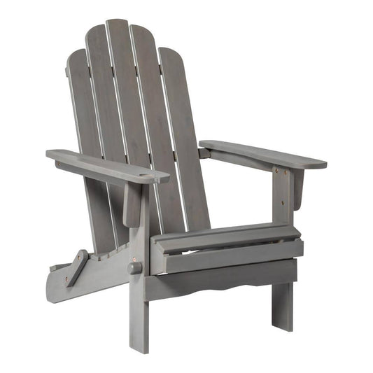 Walker Edison Grey Wash Wood Stationary Adirondack Chair(s) with Slat Seat | LWWACKDGW GII7_J5CDU62