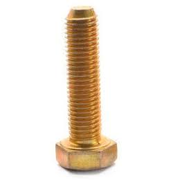 7/8 inch-9 x 9 1/2 inch (PT) Coarse Thread Grade 8 Hex Cap Screw (Bolt) - USA Alloy Steel Yellow Zinc Plated Pk 10 GQF9_R5ZUJ70