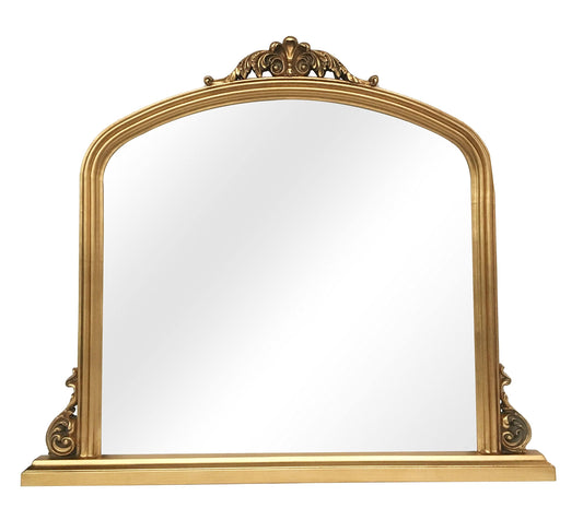 Mia Modern Long Tray Frame Mirror - 12.6x22W x 47.6x22H - Gold QXH9_T6ALX56