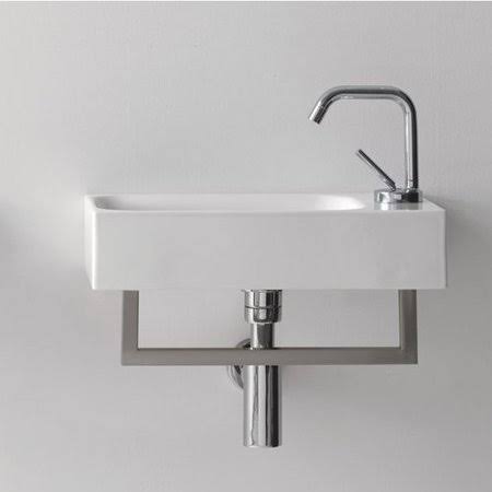 WS Bath Collections Cento 3537L Cento Ceramic Rectangular Wall Mount Bathroom Sink with Overflow SEM8_C0MKI82