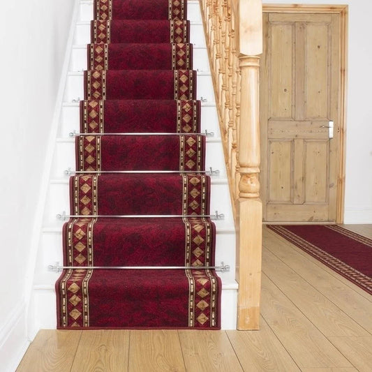 runrug USA Cheops Red Stair Carpet Runner Length: 17 foot, WIDTHS: IPQ2_W1NWX84