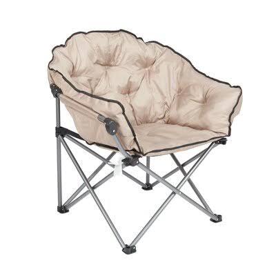 Rawles Folding Camping Chair with Cushion Arlmont  Co. Color: Beige QUM4_R2EBJ65