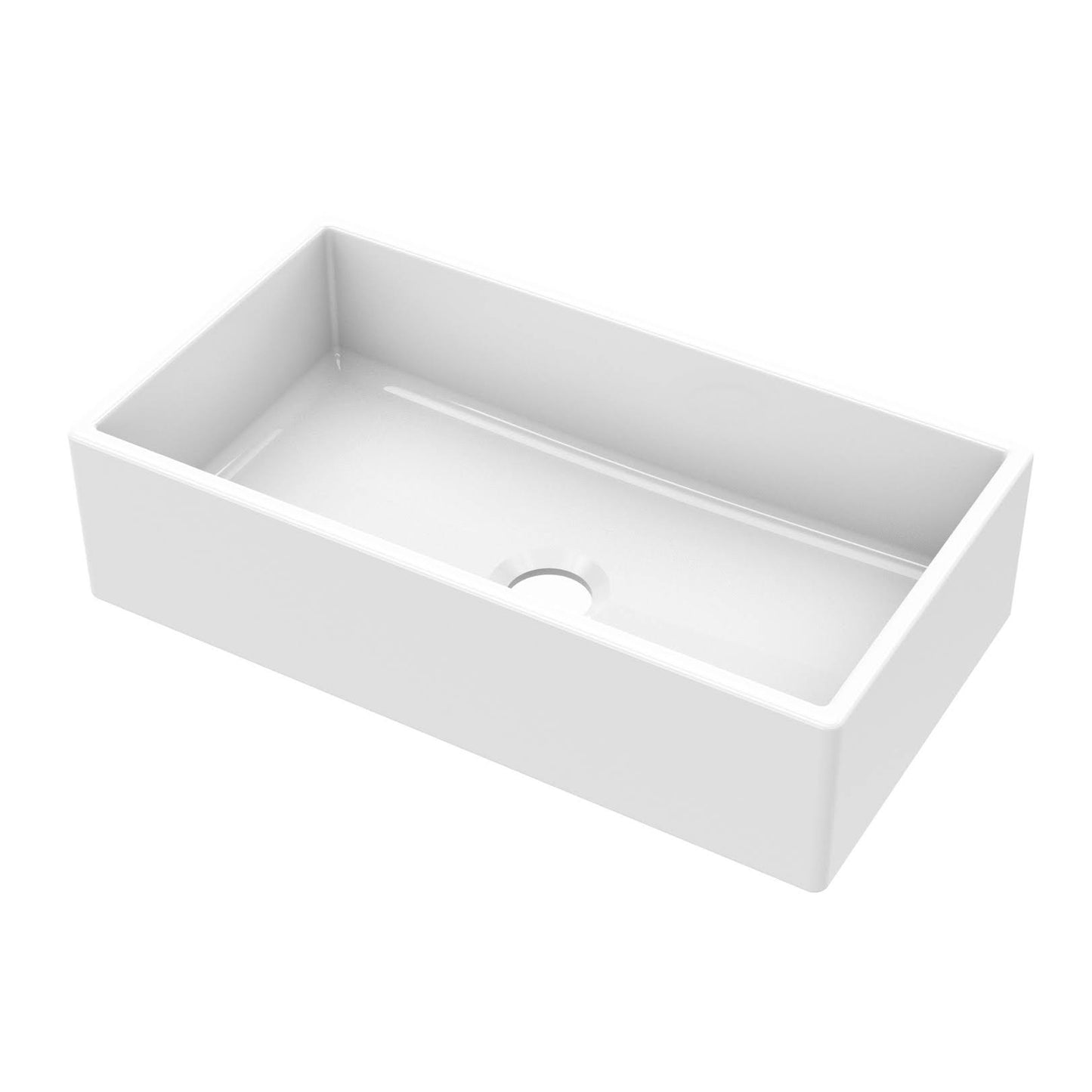 Soleil SSFC33PLN8 Fireclay 33x22 L x 18x22 W Farmhouse Kitchen Sink LNJ2_B4WJE64