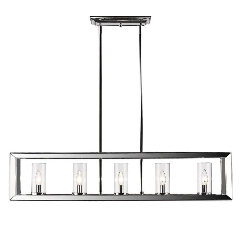 5 Light Linear Chrome Pendant with Clear Glass 205157 JNI1_B6VZH88