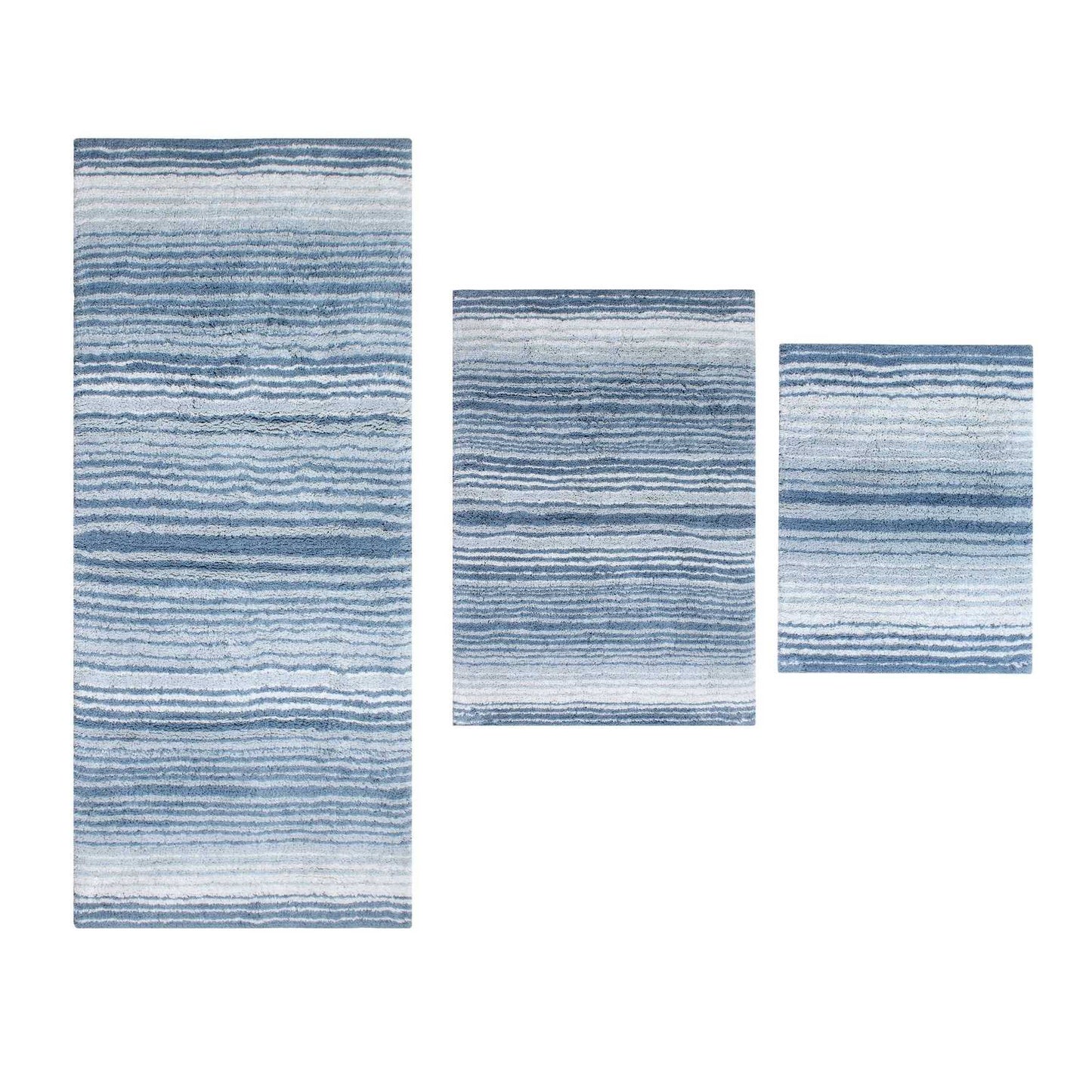 Gradiation 3 Piece Set Bath Rug Collection by Home Weavers Inc in Blue JHE3_G1YDK89