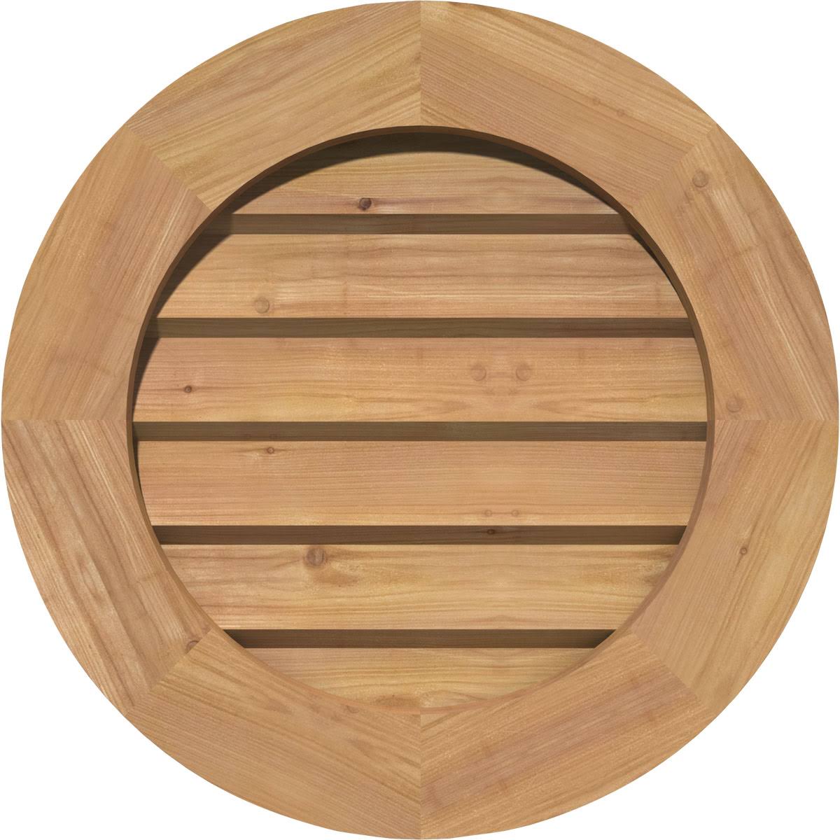 Ekena Millwork GVWRO32X3202SDUWR 32x22W x 32x22H Round Gable Vent (37x22W x 37x22H Frame Size): Unfinished, Non-Functional, Smoo OHW7_T6AIX48