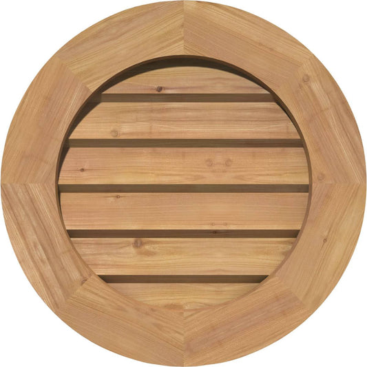 Ekena Millwork GVWRO32X3202SDUWR 32x22W x 32x22H Round Gable Vent (37x22W x 37x22H Frame Size): Unfinished, Non-Functional, Smoo OHW7_T6AIX48