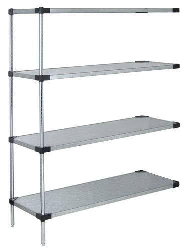 BetterBeds 4-Shelf, Galvanized Steel Solid Shelving Add-On Unit - 21 x 30 x 63 in. TIN0_D4QFE29