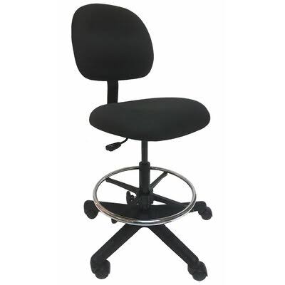 Low-Back Drafting Chair Industrial Seating Upholstery Color: Black AFA2_O6OAF63