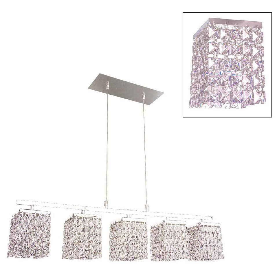 Classic Lighting 16105-CPSQ Bedazzle 5 Light Chandelier-Linear PAW2_F3FNZ59