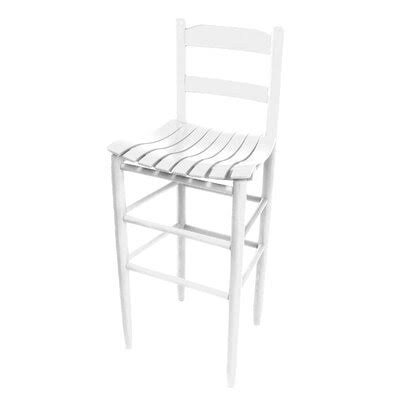 Pellerin Ladder Back 30x22 Bar Stool Gracie Oaks Color: White UAE1_F5KEV25