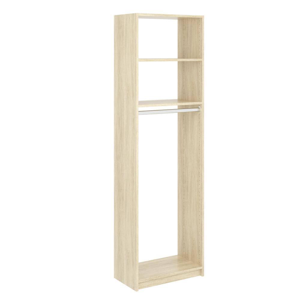 SimplyNeu 14 in. W D x 25.375 in. W x 84 in. H Wheat Medium Hanging Tower Wood Closet System CAA3_C1UPQ73