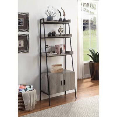 Gainell 72x22 H x 28x22 W Iron Standard Bookcase 17 Stories Color: Gray Oak NBO5_O4AHY83