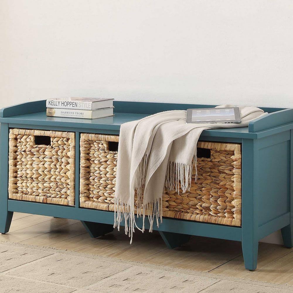 Venetian Worldwide Flavius Teal Storage Bench, Blue PJN5_E2OYU95