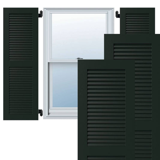 Ekena Millwork CWL15X040CGC 15x22W x 40x22H Exterior Composite Louvered Shutters (Per Pair), Chrome Green HPG2_W7KWL32