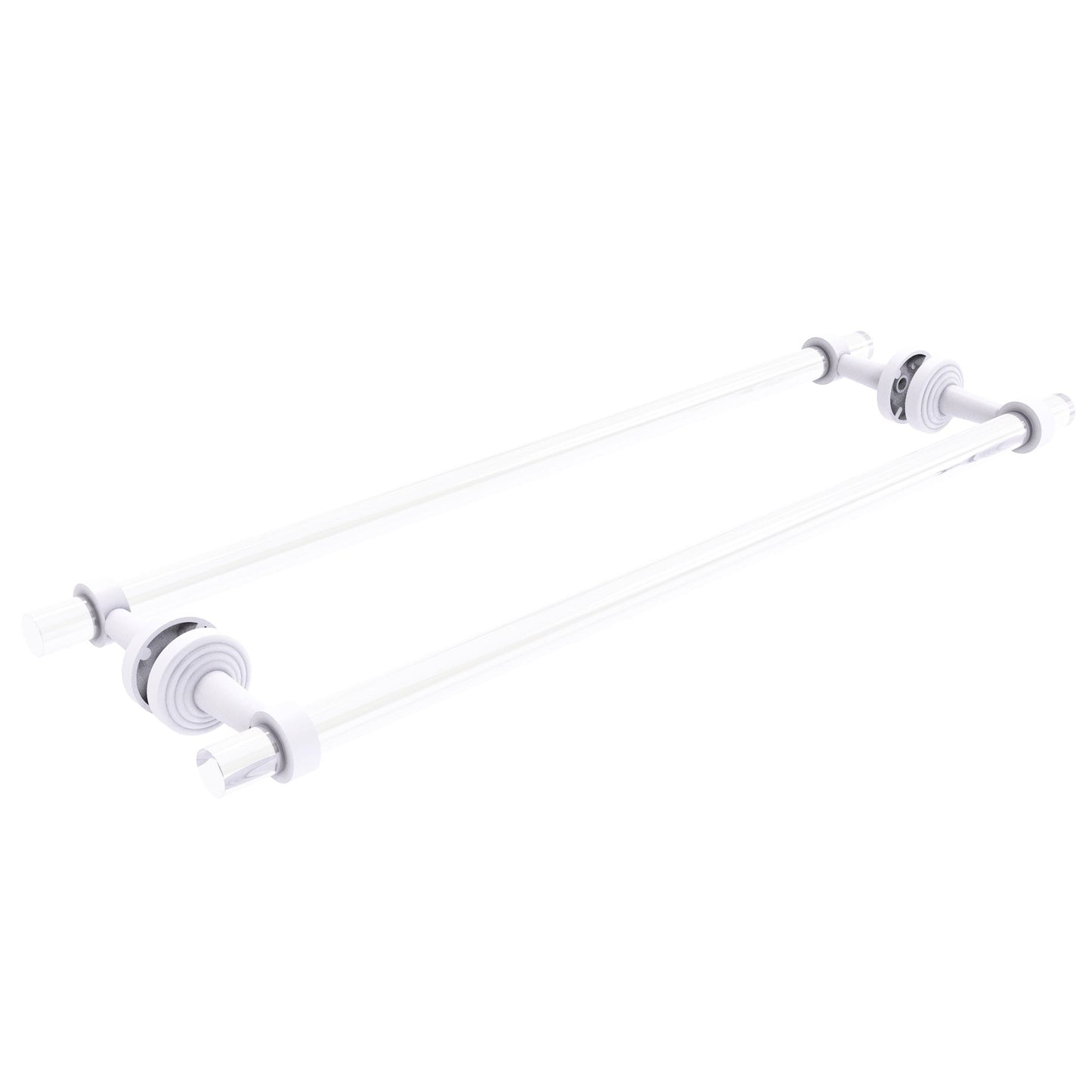 Allied Brass PB-41-BB-24-WHM 24 in. Pacific Beach Collection Back to Back Shower Door Towel Bar Matte White ZCM5_V4VJJ86