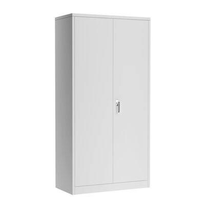 Metal Storage Cabinet , 5 Shelf Metal Storage Cabinet with 4 Adjustable Shelves and Lockable Doors (Gray) Inbox Zero KGX7_P4IXE47