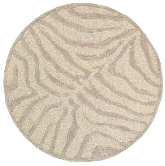 LR Resources FASHI02510TAU80RD 8 ft. Fashion Round Area Rug Taupe  Silver KPF4_R7OHH96