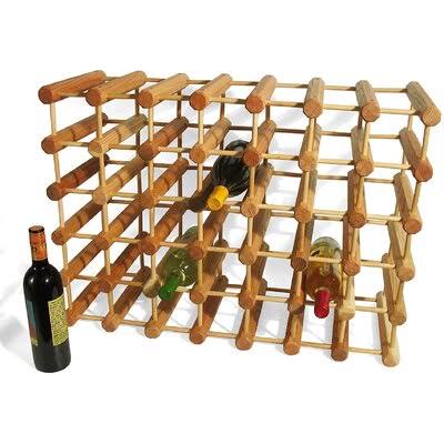 Wood Modular Wine Rack with Natural Pins, 40 Bottle, Maple Rebrilliant CGS7_R1UKS48