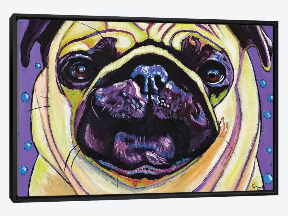 Framed Canvas Art - Purple Pug by Kathryn Wronski ( Animal Art u003E Dogs u003E Pugs art) SAZ0_H0RAG37