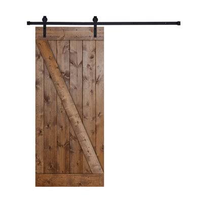 Paneled Wood Painted Barn Door with Installation Hardware Kit Akicon Size: 36x22 x 84 DYY5_Y5DMM93