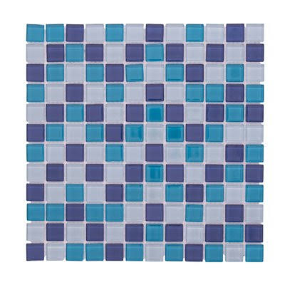 Crystal Pool 12x22 x 12x22 Glass Mosaic Backsplash Tile in Blue/White Vetromani QJT9_Y2WTI76