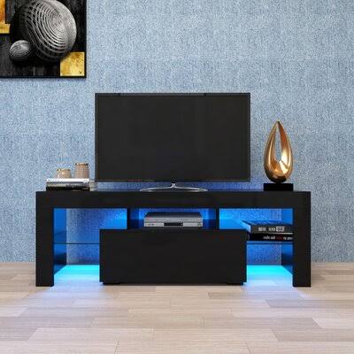 Bumpy TV Stand for TVs Up to 55x22 Wrought Studio Color: Black SEX5_C4BPR32