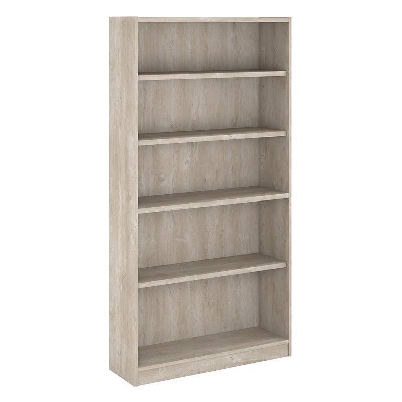 Bowery Hill Furniture 5 Shelf Bookcase in Washed Gray WHB7_U0RXW33