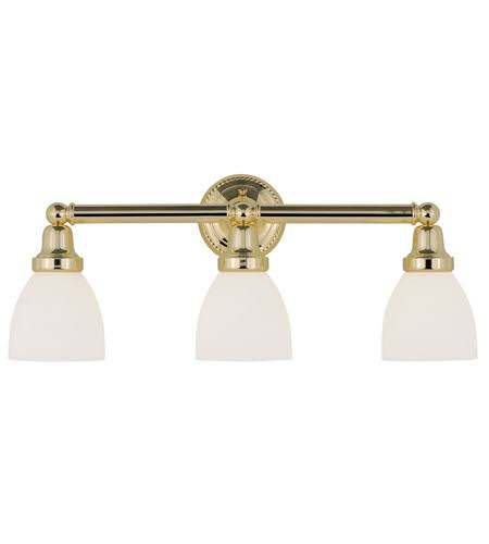 World of Crystal Bathroom Vanity 3 Light with Satin Opal White Glass Polished Brass 2425in 300W WC76305 USE5_O0KRY42