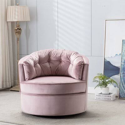 Barwen Wide Tufted Everly Quinn Fabric: Pink Velvet LZC1_M3BQY44