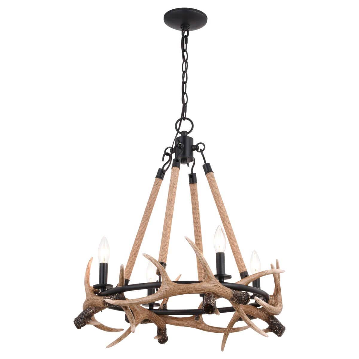 4 Light 23 inch Chandelier in Aged Iron 227565 PSO9_T5PZK54