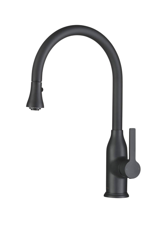 Stufurhome Everton Kitchen Faucet Gooseneck Single Lever Mixer, Matte Black SKJ6_K7TGX59