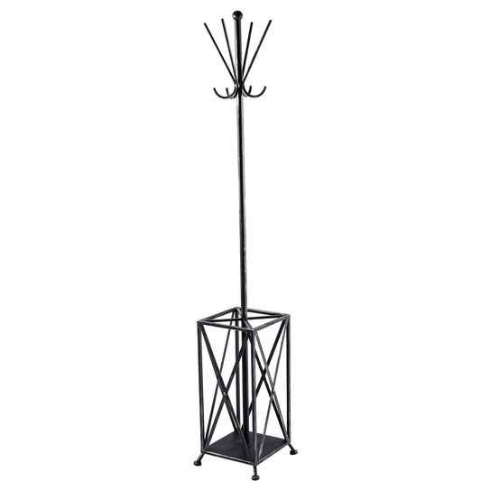 Black Metal Coat Rack W- Umbrella Storage XNW0_H2ISJ64