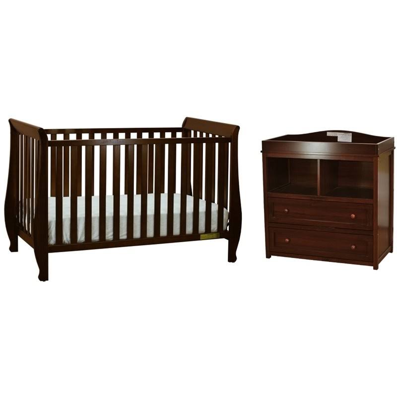 AFG Baby Furniture Naomi 4-in-1 Convertible 2 Piece Crib Set - Espresso GEZ9_Z1BNE16