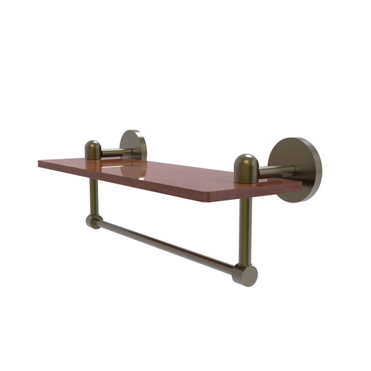 Allied Brass Tango Collection 16 inch Solid IPE Ironwood Shelf with Integrated Towel Bar TEF2_V8YVJ63